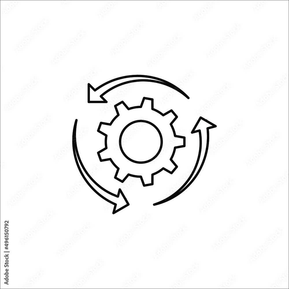 Process icon vector illustration. Process symbol in black for your web site design on white background Process icon vector illustration. Process symbol in black for your web site design on white background