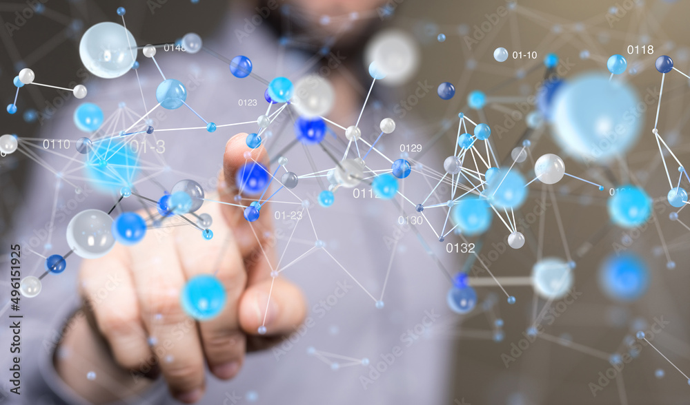 Neural network concept. Connected cells with links. Neural network concept. Connected cells with links.
