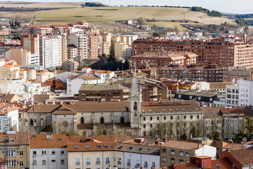 aerial views, from the viewpoint of the castle of the city of Burgos, Spain