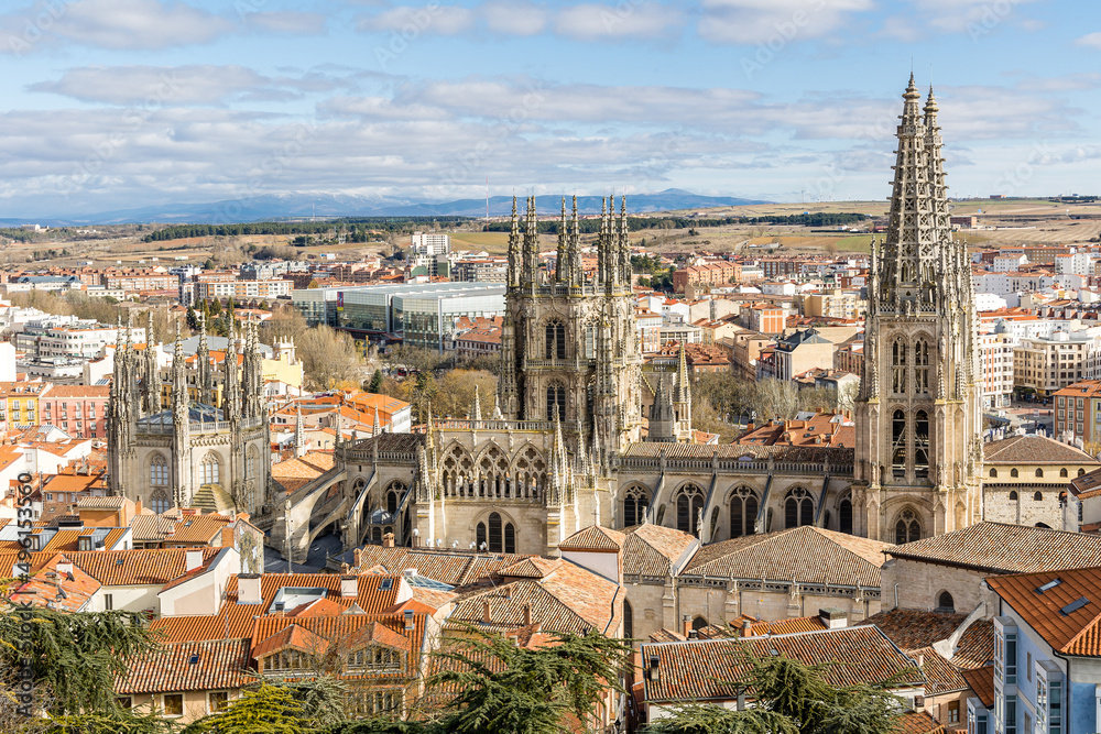 aerial views, from the viewpoint of the castle of the city of Burgos, Spain