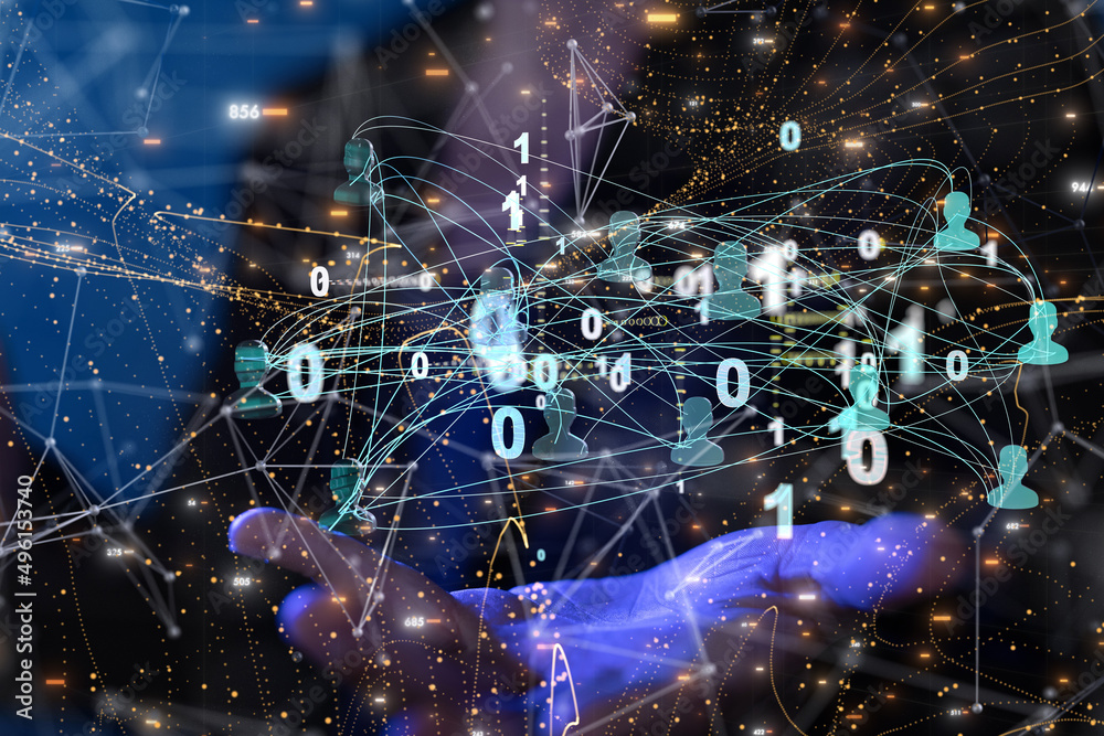 Abstract technology group and data 3d Abstract technology group and data 3d