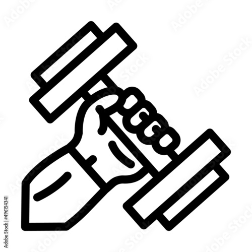 exercise with dumbbell line icon vector. exercise with dumbbell sign. isolated contour symbol black illustration