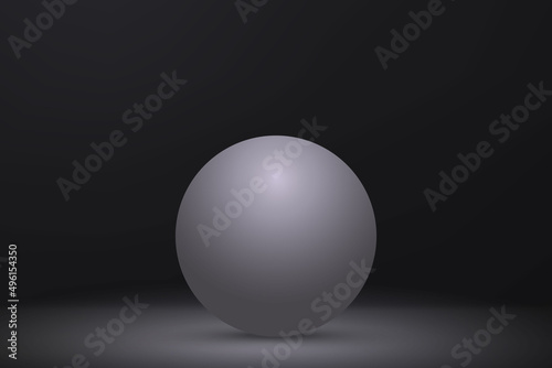 3d realistic sphere on black background