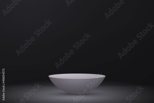 3d realistic podium or pedestal on black background.