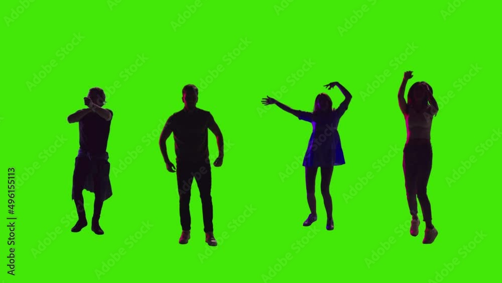 People dancing on greenscreen isolated on greenscreen People dancing on greenscreen isolated on greenscreen