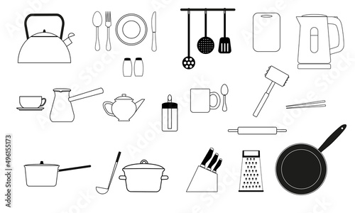 set of kitchen tools