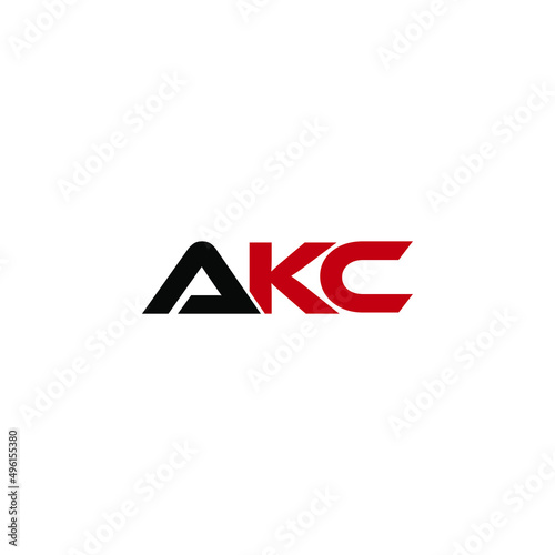AKC letter design for logo and icon.AKC monogram logo.vector illustration with black background. photo