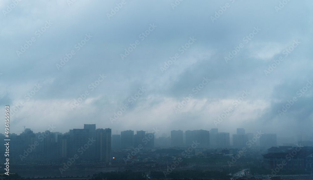 Modern buildings on stormy day Modern buildings on stormy day