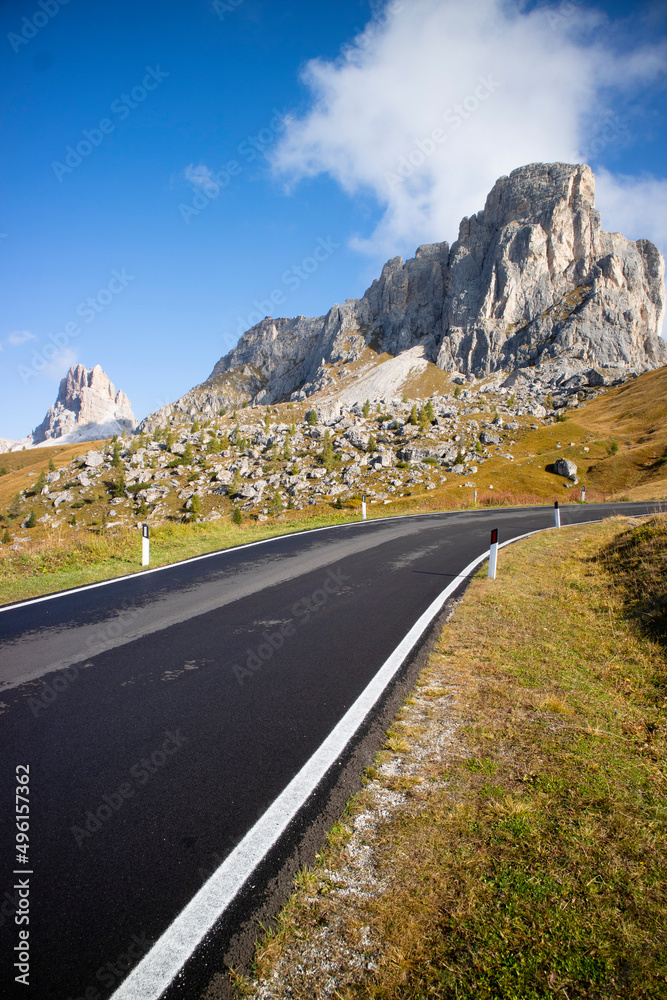 View of the road leading to the Dolomites View of the road leading to the Dolomites