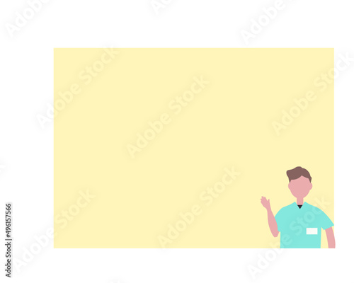 Medical doctor paper and frame . Vector illustration. Background with copy space