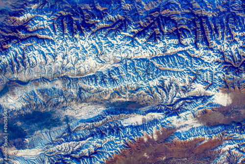 Fototapeta Naklejka Na Ścianę i Meble -  Land features for design elements. digital enhancement. elements by nasa