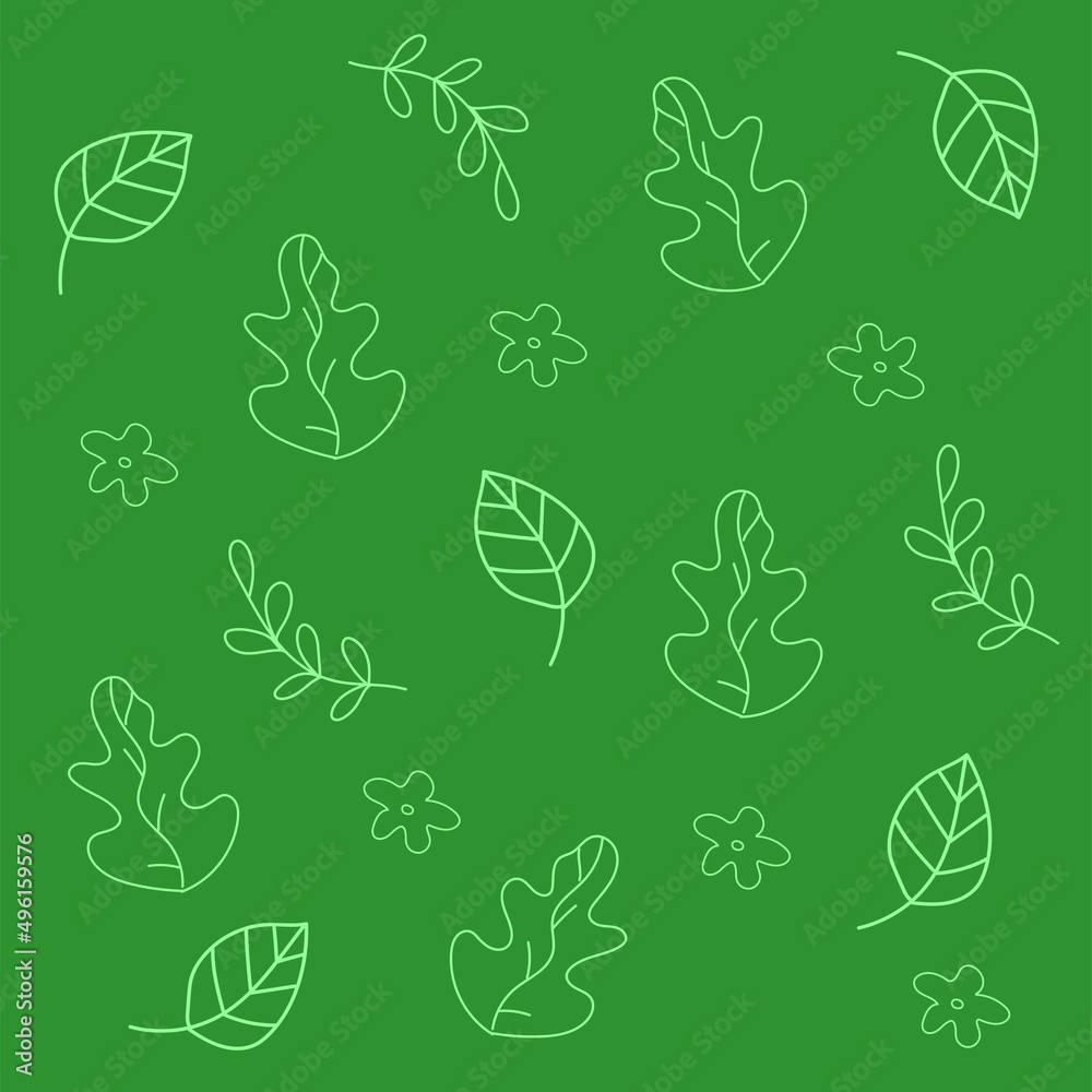 Vector illustration Doodle various Elements Animals Plant Cats Pattern,Cute sketches