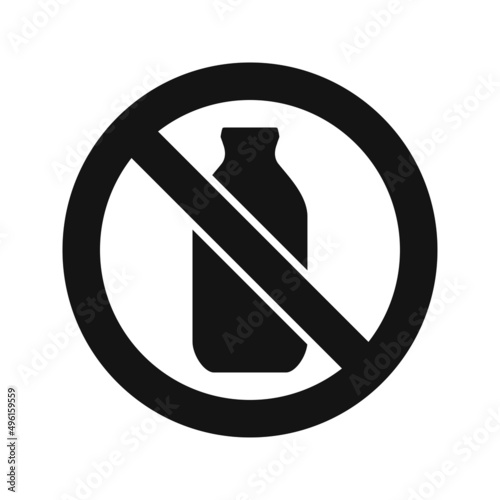Non-dairy, lactose free or dairy-free icon isolated. Vector illustration.