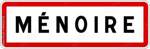 Panneau entrée ville agglomération Ménoire / Town entrance sign Ménoire