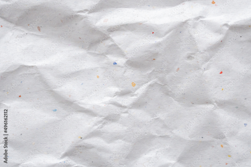 Obraz premium white crumpled and creased recycle paper texture background