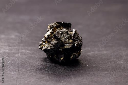magnetite stone, magnetic material formed by iron oxide, magnet stone used in compasses photo