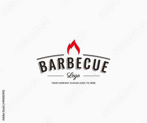 Barbeque logo design. Vintage Retro BBQ and Grill Logo.