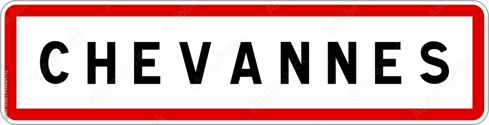 Panneau entrée ville agglomération Chevannes / Town entrance sign Chevannes