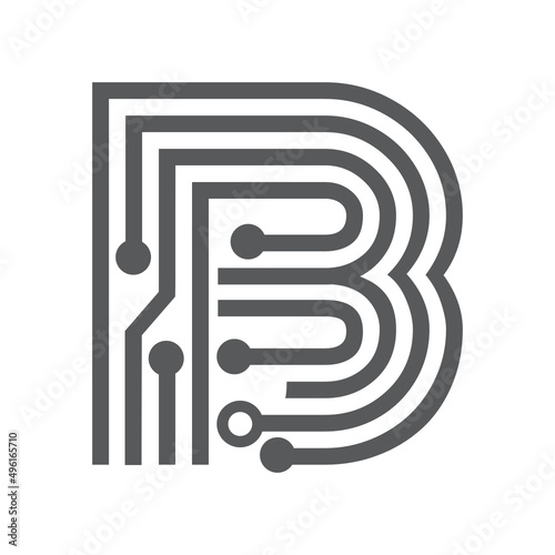 digital letter b