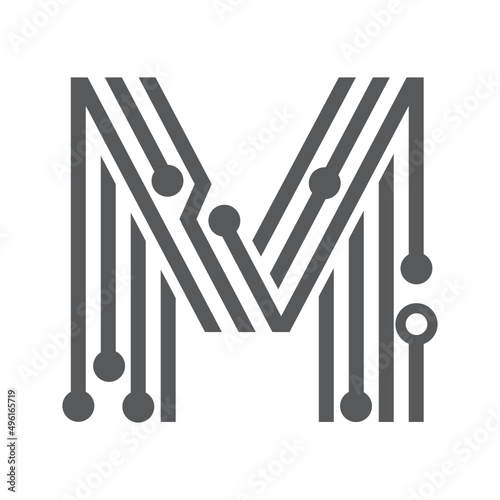 digital letter m