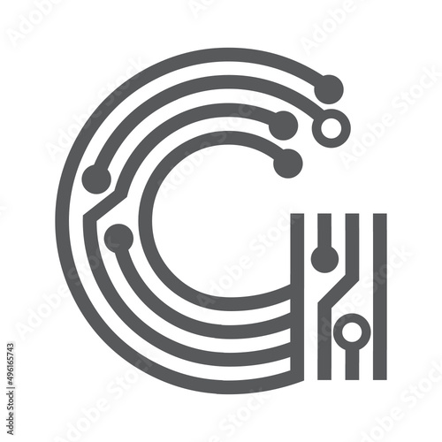 digital letter g