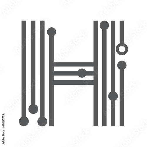 digital letter h