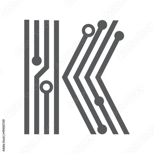 digital letter K