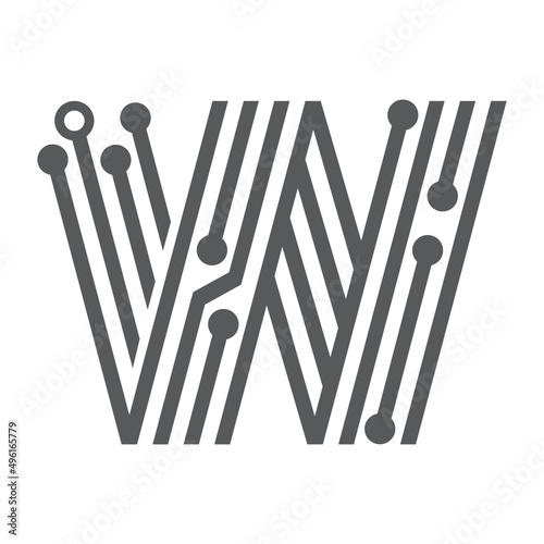 digital letter w