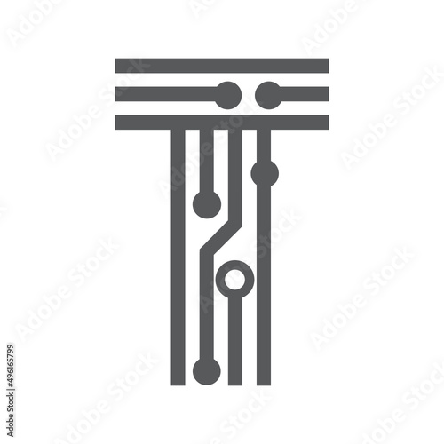 digital letter T