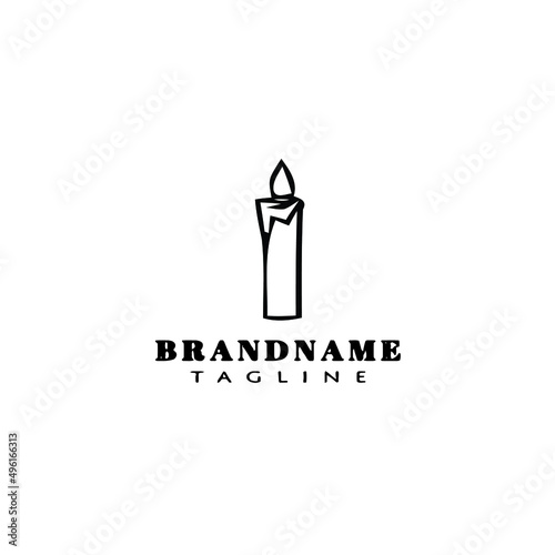 candle logo cartoon icon design template black isolated vector illustration