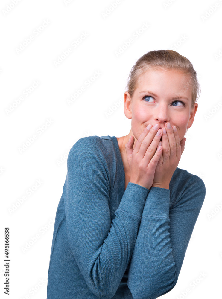 No way. A studio shot of a beautiful young woman looking surprised. No way. A studio shot of a beautiful young woman looking surprised.