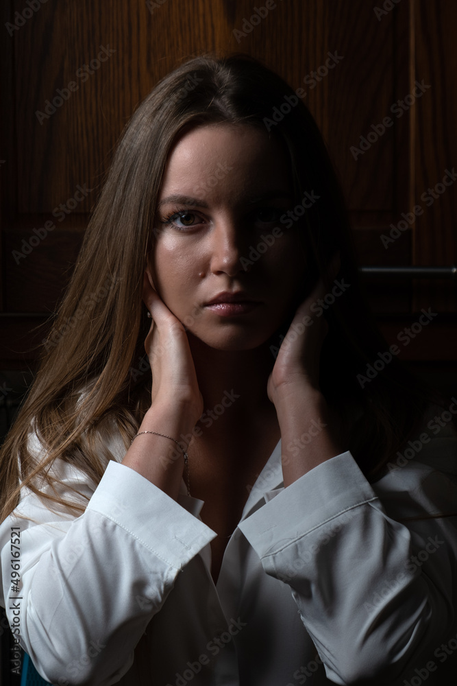 Portrait of a woman. Dark and Light side. Portrait of a woman. Dark and Light side.