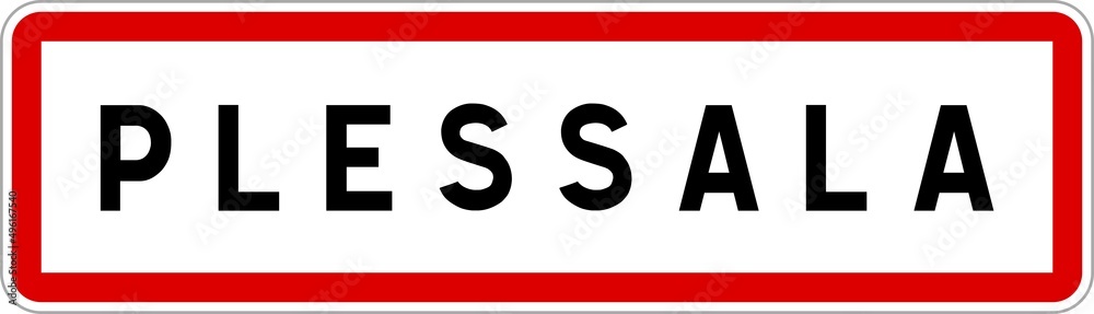 Panneau entrée ville agglomération Plessala / Town entrance sign Plessala Panneau entrée ville agglomération Plessala / Town entrance sign Plessala