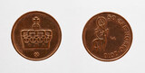Norway - circa 2010: Five Ore coin of Norway showing a crown of King Harald V and a mythical creature