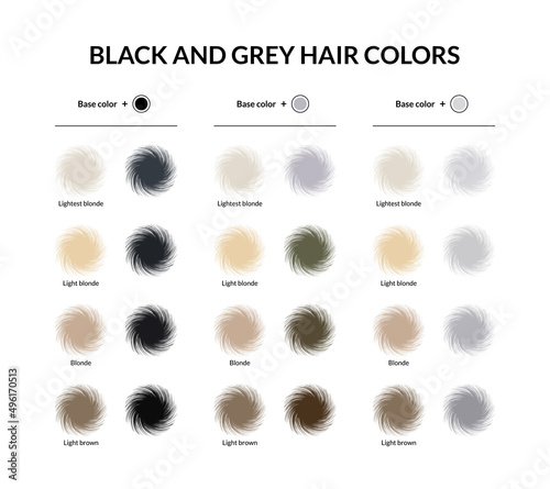 Black and grey hair colors