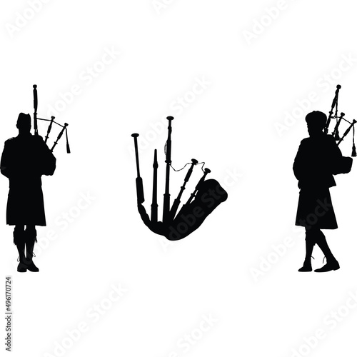 Εκτύπωση καμβά Bagpipe Silhouette Vector