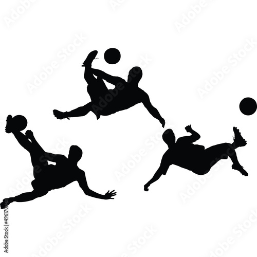 Bicycle Kick Silhouette Vector photo