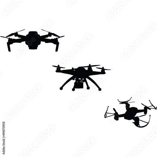 Drones Silhouette Vector