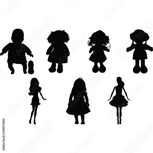 Dolls Silhouette Vector