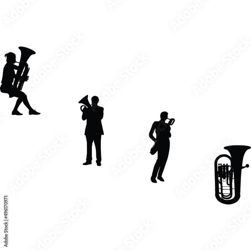 Euphonium Silhouette Vector