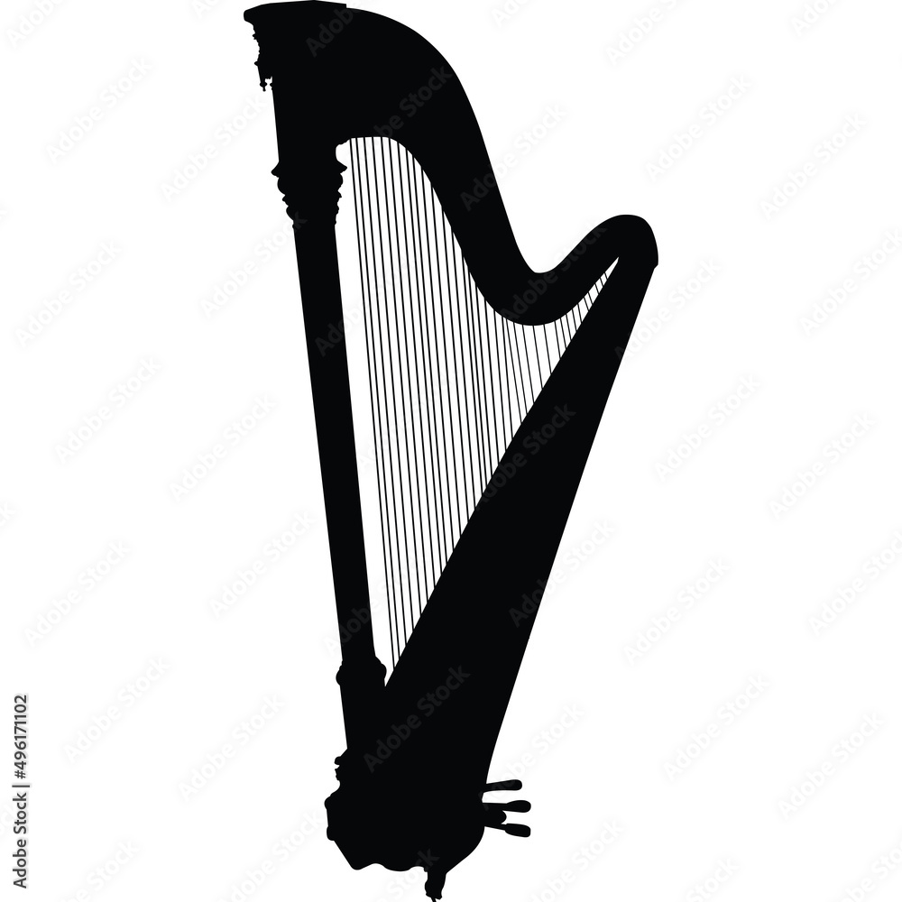 Harp Silhouette Vector