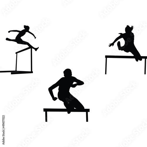 Hurdler Silhouette Vector