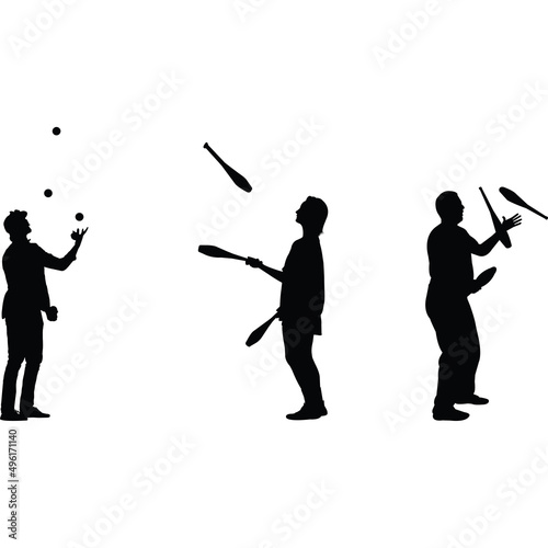 Juggling Silhouette Vector