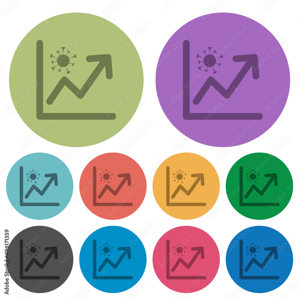 Rising covid graph color darker flat icons Rising covid graph color darker flat icons