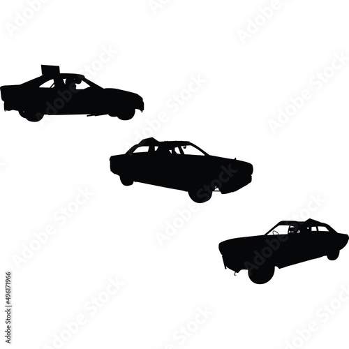 Banger Racing Silhouette Vector