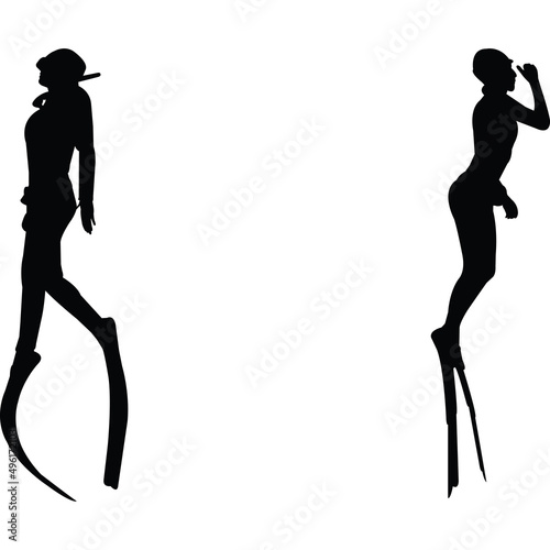 Freediving Silhouette Vector