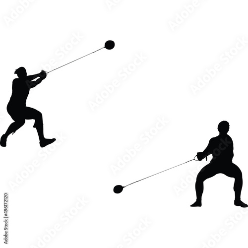 Hammer Throw Silhouette Vector