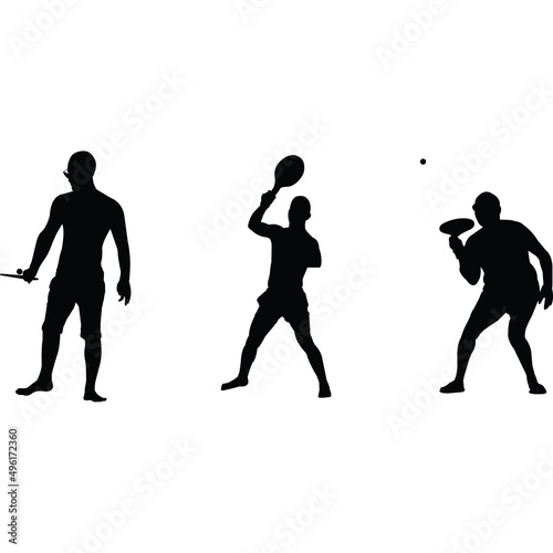 Matkot Silhouette Vector