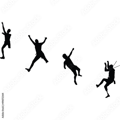 Para Climbing Silhouette Vector