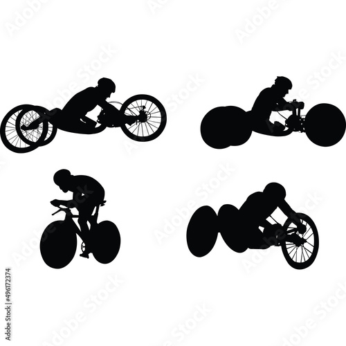 Para Cycling Silhouette Vector